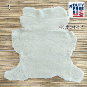 Merino Sheepskin Pieces: Beige Suede, Short Curly Wool (35.4&quot;x32.2&quot;, 37.7&quot;x28.3&quot;)