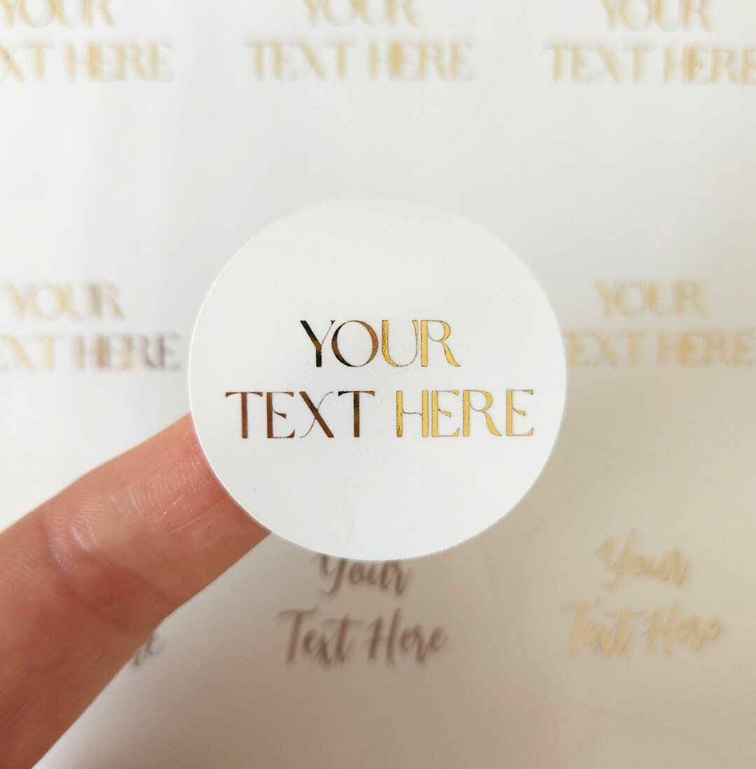 Gold Foil Stickers - Personalised | Business, Wedding, Party, Funny ...