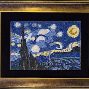 Marble Mosaic Art , The Starry Night  , Wall Decor , Van Gogh