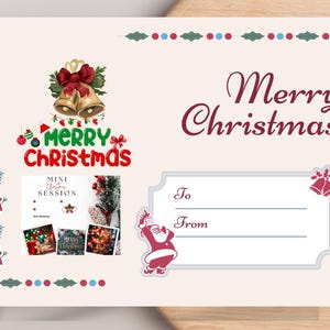 Beige minimalistische familiefoto kerstkaart, elegante vrolijke kerstgroet voor familie en vrienden vakantiegiftnq