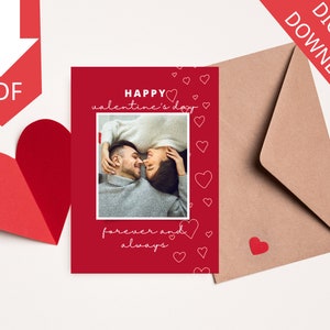 Tarjeta de feliz día de San Valentín || Plantilla de tarjeta romántica imprimible || Tarjeta de amor de descarga digital || Descarga de tarjetas de San Valentín DIY