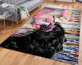 Pink Panther rug, Abstract Street Graffiti,Kids Room Gift,Pink Panther, Panther rugs, Graffiti rug,Julien Durix Pink Panther,movie rug