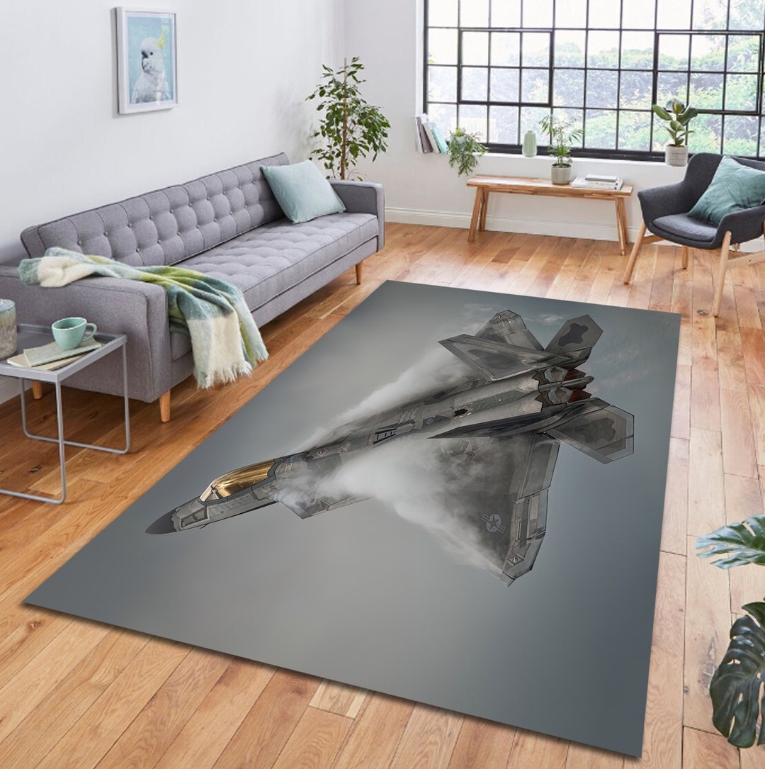 Fighter Jets,f22 Raptor Rug, Aircraft Rug, F22 Figther Printing