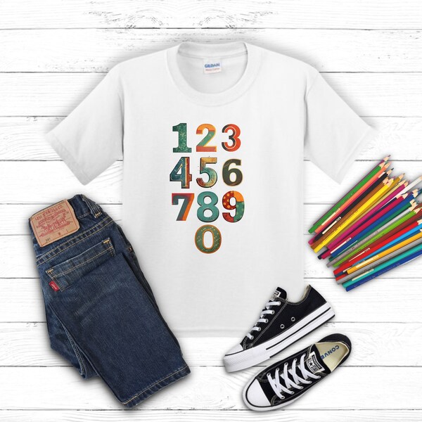 Kinder Shirt Zahlen - 123 - Shirt Geburtstag Mathe Zahlenfolge1-0-KidsVint Learning Fun Learning Shirt Geburtstag Schule Kindergarten