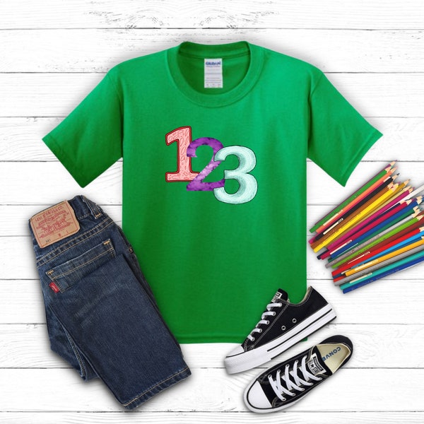 Kinder-Shirt Zahlen - 123 - Geburtstags Mathe 123-Reihe Learning Fun