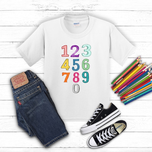 Kinder Shirt Zahlen - 123 - Shirt Geburtstag Mathe Zahlenfolge1-0-Kids Learning Fun Learning Shirt Geburtstag Schule Kindergarten