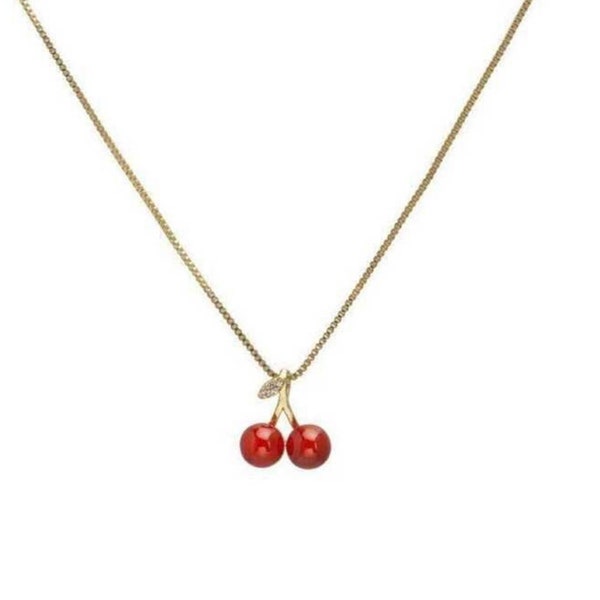 Collier à pendentif cerise