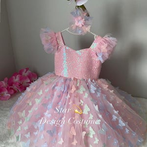 pink Butterfly dress,Pink butterfly detailed dress ,Baby Girl Dress Special Occasion, First Birthday Dress,Baby Girl Dress,butterfly dress