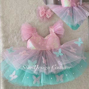 Butterfly dress,butterfly detailed dress ,Baby Girl Dress Special Occasion, First Birthday Dress,Baby Girl Dress,butterfly dress