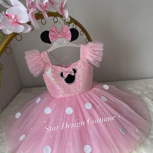 Minni mause dress,Minnie Mouse costume, pink Dress,Pink Minnie Mouse dress,Minnie Mouse costume,1stbirthday costume,Photoshoot Costume