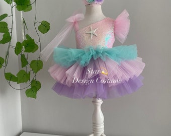 Pink mermaid,mermaid costume.mermaid dress ,Baby Girl Dress Special Occasion, First Birthday Dress, Baby Girl Party Dress,Ariel dress