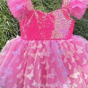 Hotpink Butterfly dress,HotPink butterfly detailed dress ,Baby Girl Dress Special Occasion, First Birthday Dress,Baby dress,butterfly dress