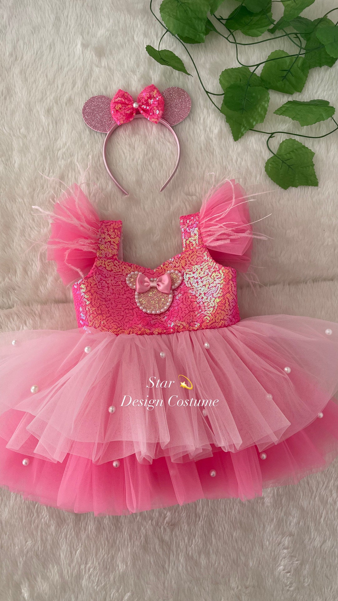 strapless open back dress Disney Minnie Mouse Bright Pink Tutu Dress main image 0