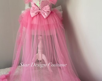 Handmade Hot Pink Birthday Tutu Dress, Photoshoot Outfit