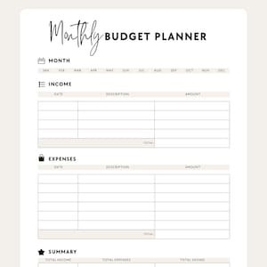Monthly Budget Planner