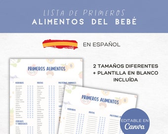 Spanish Baby Food List • BLW Guide 6-12m (Digital Download)