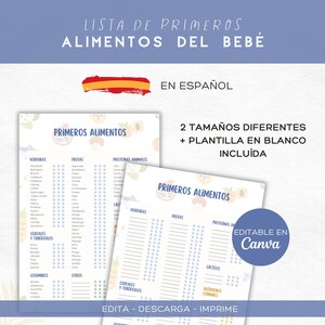 Spanish Baby Food List • BLW Guide 6-12m (Digital Download)