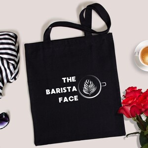 Jute bag with coffee motif, fabric bag, barista gift idea, cotton tote bag, sustainable shopping bag, statement bag