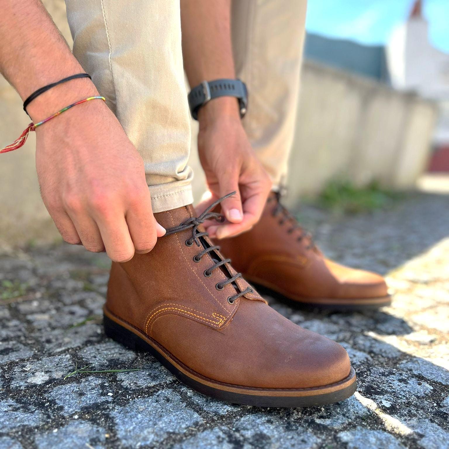 John Varvatos Brown Leather Chukka Boots John Varvatos Boots Mens 13 M Chukka Lace Up Casual Comfort  main image 2