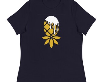 Entspanntes Frauen-T-Shirt - Upside-Down-Ananas-Design für Swinger-Lebensstil
