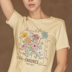 Psalm 118:24 Floral Christian Women&#39;s T-Shirt | Inspirational Bible Verse Tee | Faith-Based Floral Design