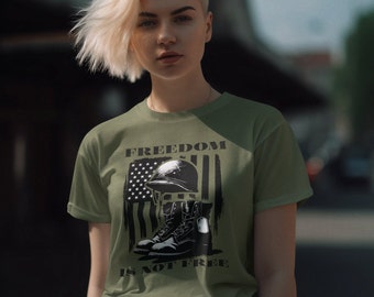 Patriotic Military Tee - 'Freedom is Not Free' - Honor Veterans & Celebrate Independence