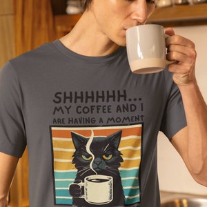 Funny Grumpy Cat Coffee Shirt: Vintage Style Cat Mom Tee