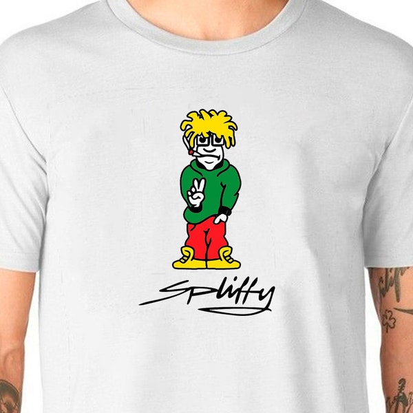 Spliffy Logo T-shirt classica unisex Gildan Softstyle Tshirt Skate Street Wear Punk Fun Gift 90's 00's Tee Skateboard Graffiti White