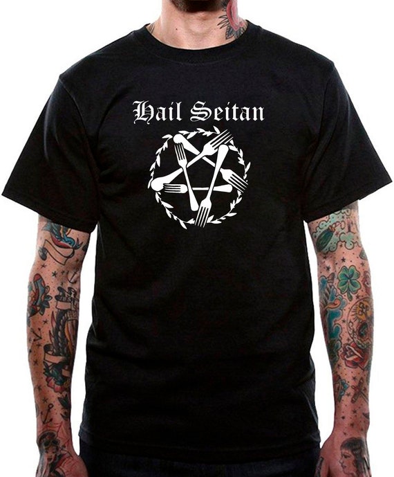 Hail Seitan Fork Pentagram T Shirt Hail Seitan Fork Pentagram T Shirt