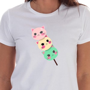 T-shirt Dango Cats T-shirt Uneek unisexe T-shirt kawaii mignon chat mochi