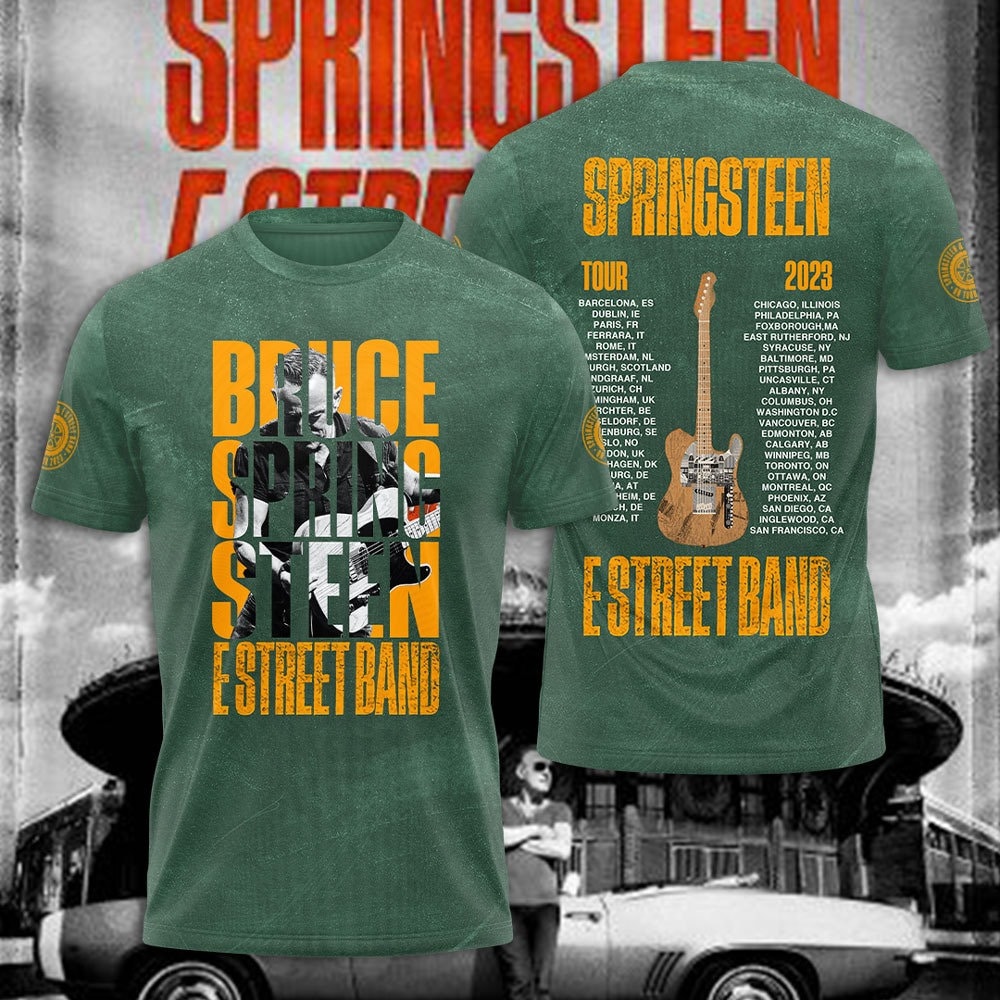 Discover Camiseta 3D Gira Mundial Bruce Springsteen and The E Street Banda, Regalo para Fan