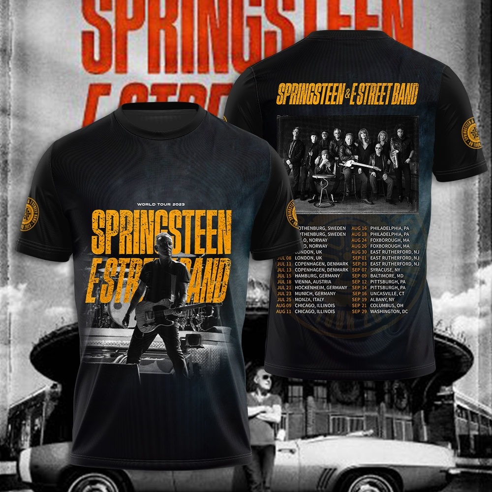 Discover Camiseta 3D Gira Mundial 2023 Bruce Springsteen and The E Street Banda, Regalo para Fan
