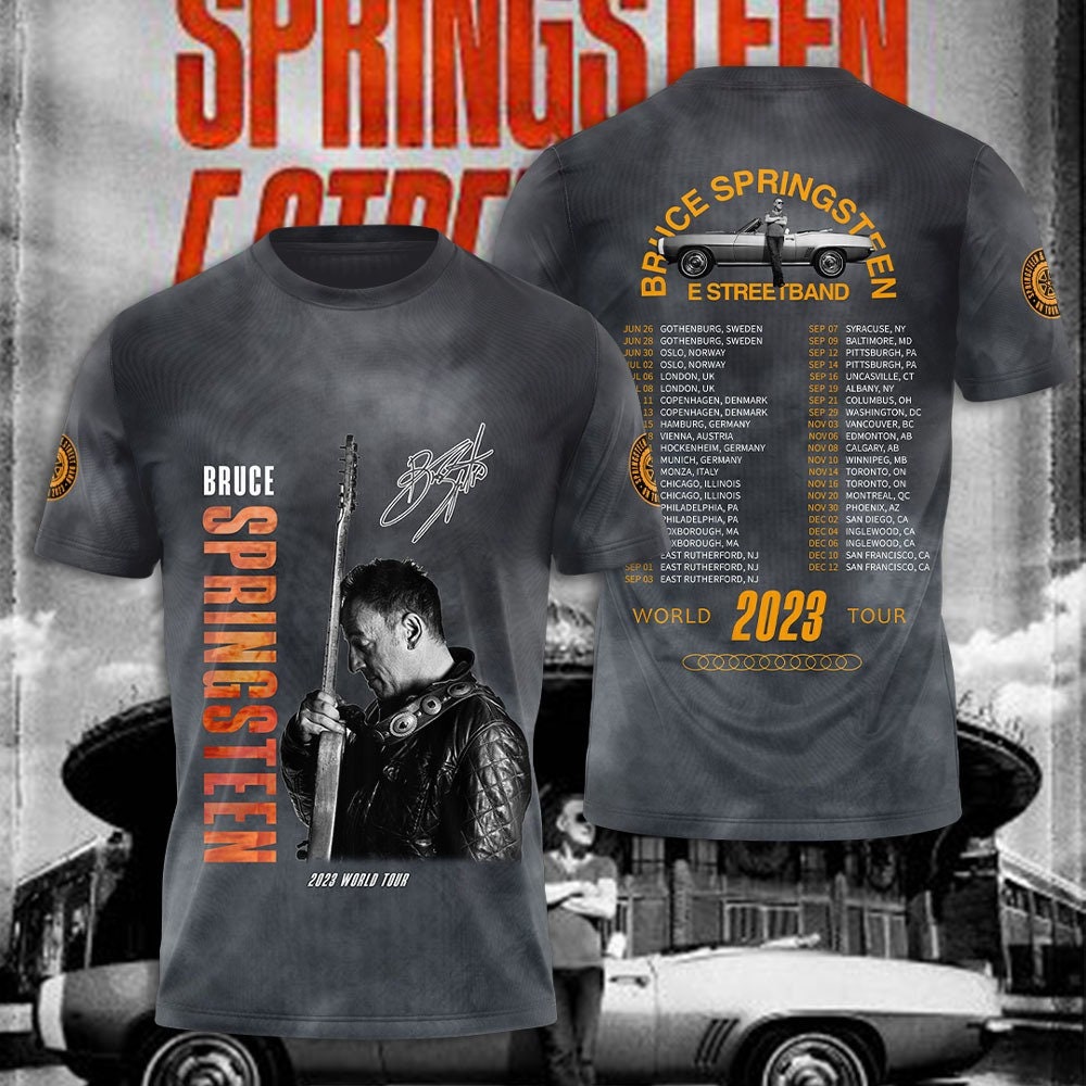 Discover Camiseta 3D Gira Mundial Bruce Springsteen and The E Street Banda, Regalo para Fan