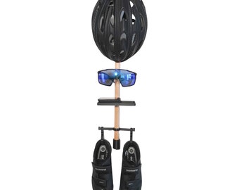 Bike Gear Rack, 3D printing technology, wall mount for helmet, sunglasses, bike computer and shoes, cyclist gift