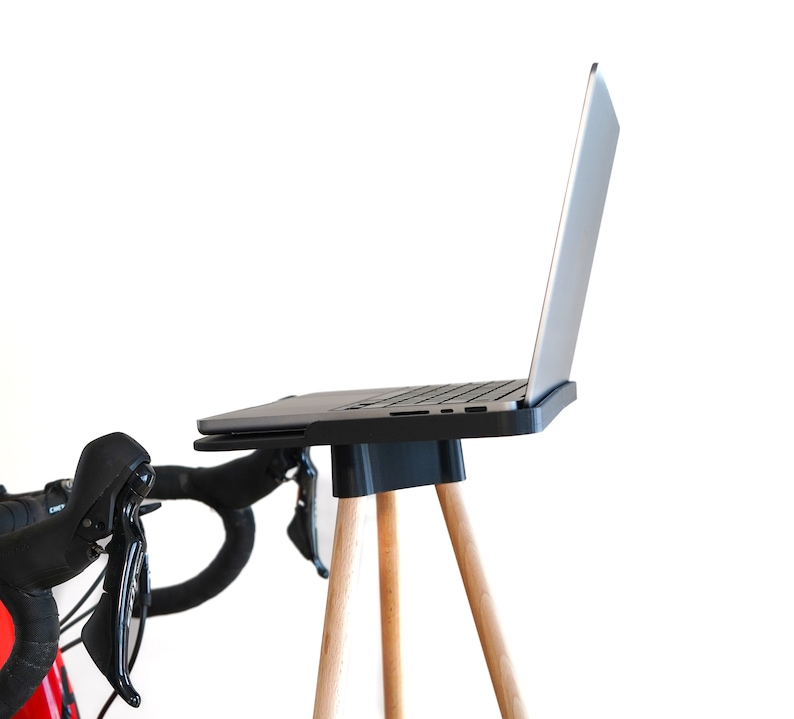 Laptophouder voor indoorfietstrainer inclusief houten poten, 3D-printtechnologie, perfect voor Zwift, cadeau voor fietsfans afbeelding 4
