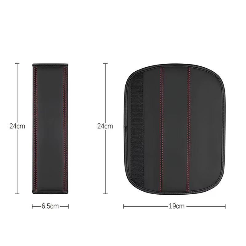 2-Pack Carbon Fiber Embroidery Car Seat Belt Cushion Shoulder Pads For BMW - Black