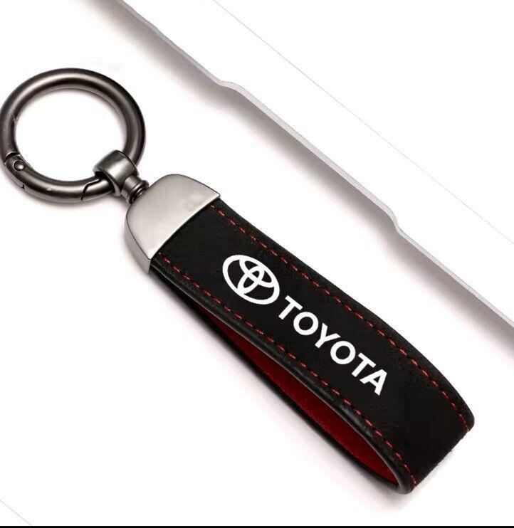 Do The Ton Retro Toyota Key Fob Keychain – 2-Pack, Black Faux Leather, 3" X 1"