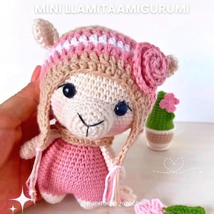Patrón Llama Amigurumi PDF – Mini Llama Peruana a Crochet – Patrón Digital DIY en Español e Inglés – Muñeco Tejido Fácil