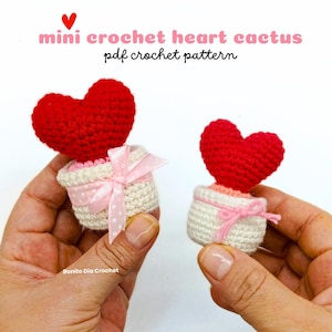 Patrón Maceta Corazón Amigurumi Crochet - Heart Pot Gift - Valentine’s Day Crochet | Easy Mini Amigurumi for Beginners
