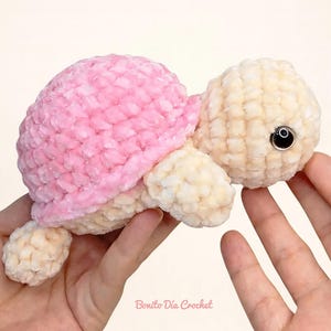 Patrón Tortuga Amigurumi Plush sin Costuras PDF | Tortuga Chenille Esponjosa Crochet | No Sew Turtle Amigurumi Pattern
