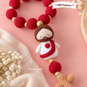 Patrón Decenario Sagrado Corazón de Jesús a Ganchillo – Rosario Amigurumi PDF