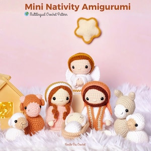 Mini-Krippenszene-Häkelanleitung für Amigurumi – 8 Figuren (PDF)