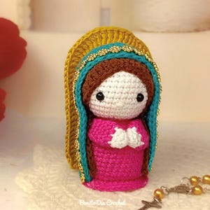 Mini Virgin of Guadalupe Amigurumi Pattern PDF – Crochet Virgin – PDF Catholic Virgin Crochet Pattern — 4 Languages
