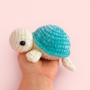 Seamless Amigurumi Turtle Pattern PDF | Mini Plush Crochet Turtle with Chenille Yarn | Easy and Soft Design