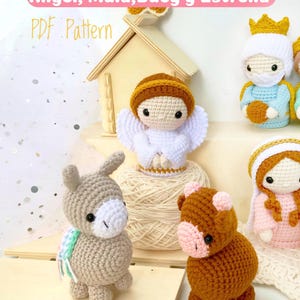 Angel, Mule, and Ox for a Christmas Nativity Scene Amigurumi - Crochet Nativity Pattern - Christmas Nativity Amigurumi Pattern - Christmas Amigurumi