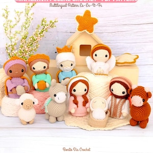 Mini amigurumi kerststal haakpatroon – 11 figuren | Kerst PDF