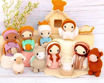 Mini Amigurumi Nativity Scene Crochet Pattern – 11 Characters | Christmas PDF