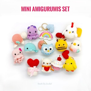 Patrón PDF – 14 Mini Amigurumis Fáciles | Crochet Rápido para Principiantes | Keychain · Souvenir · Regalos Handmade