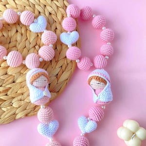 Rosary Crochet Pattern PDF – Mini Virgin Mary Amigurumi – Catholic Crochet Rosary – Easy DIY Pattern
