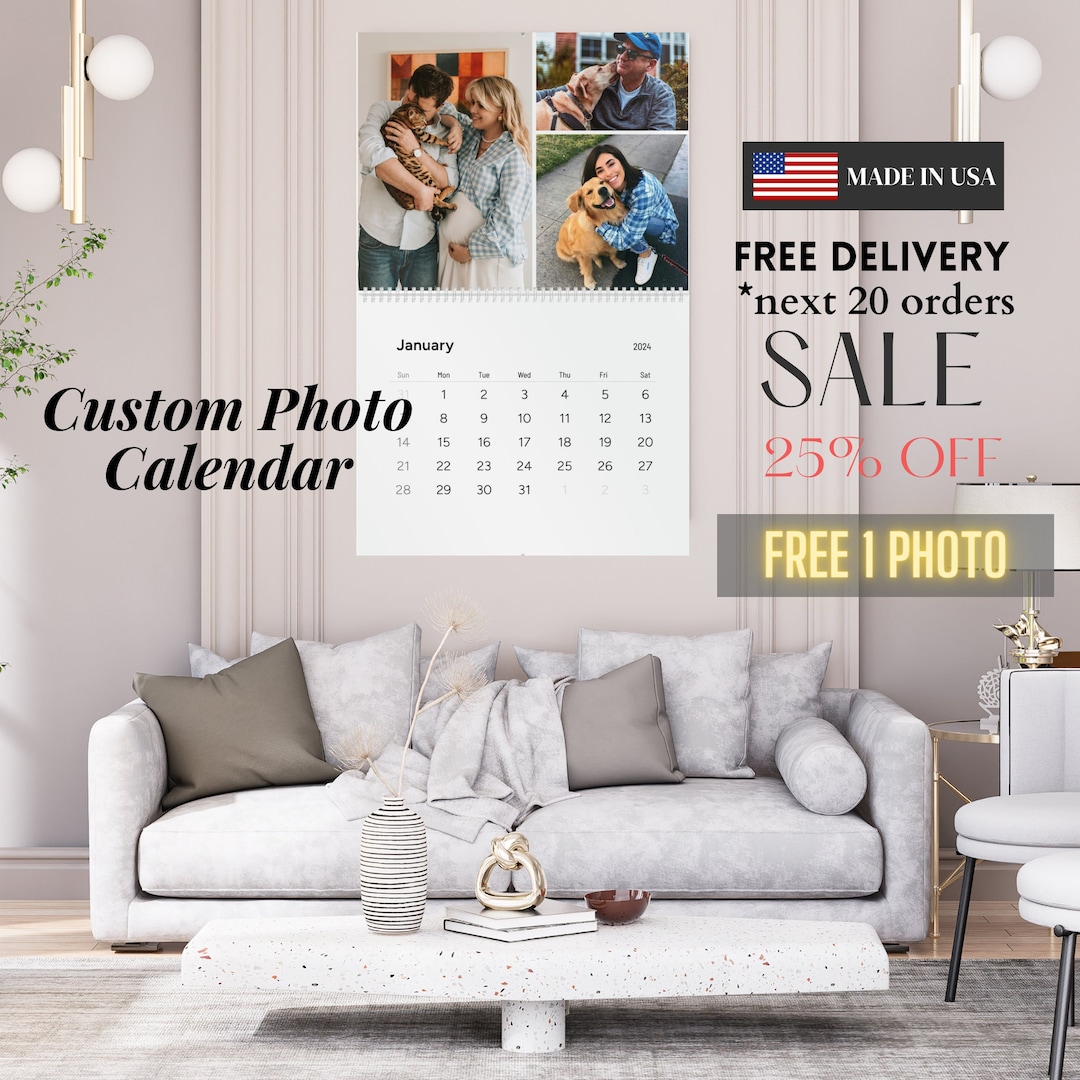 Custom Photo Wall Calendar 2024 Personalized Wall Calendar With Photo